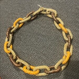 KMO Jewel Elegant Gold and Brown Chain Necklace